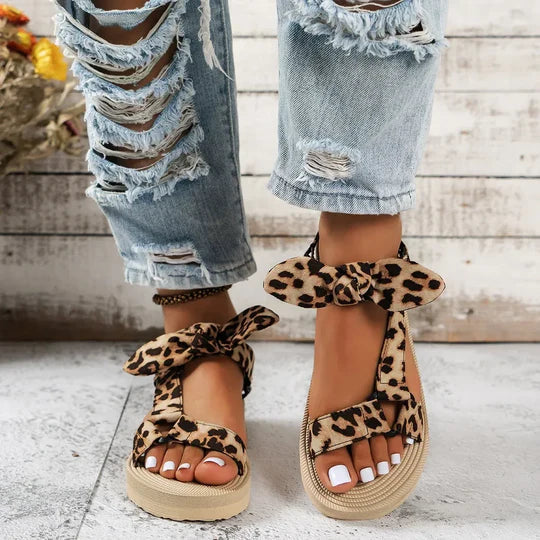 daisy | leopard print flat sandals