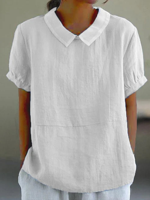 avaya | relaxed cotton short-sleeve blouse white
