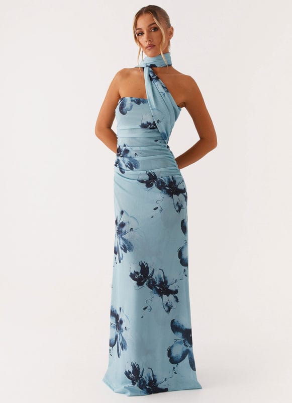 Daphne | Floral Sleeveless Halter Neck Maxi Dress