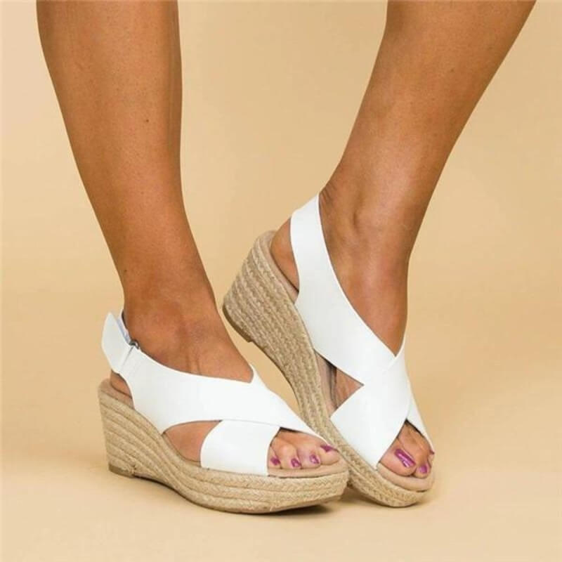 daisy | strappy slide heel sandals white