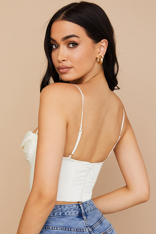 ginessa | ivory draped satin corset