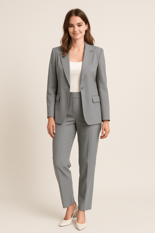 phoebe | tailored blazer and trouser set grey