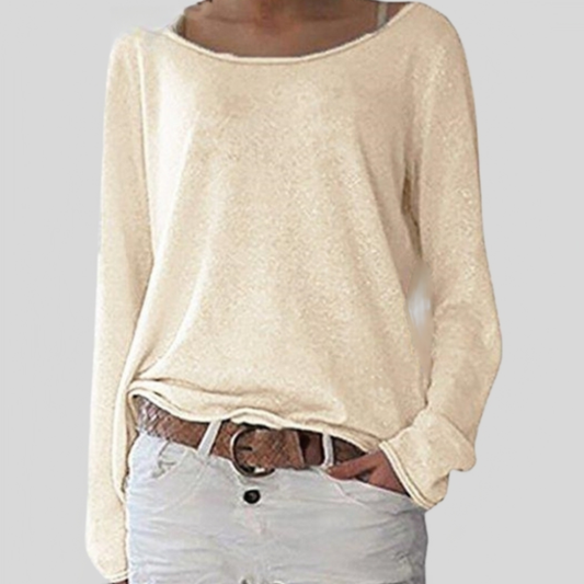 Alessia | Relaxed Wide-Neck Long-Sleeve Top