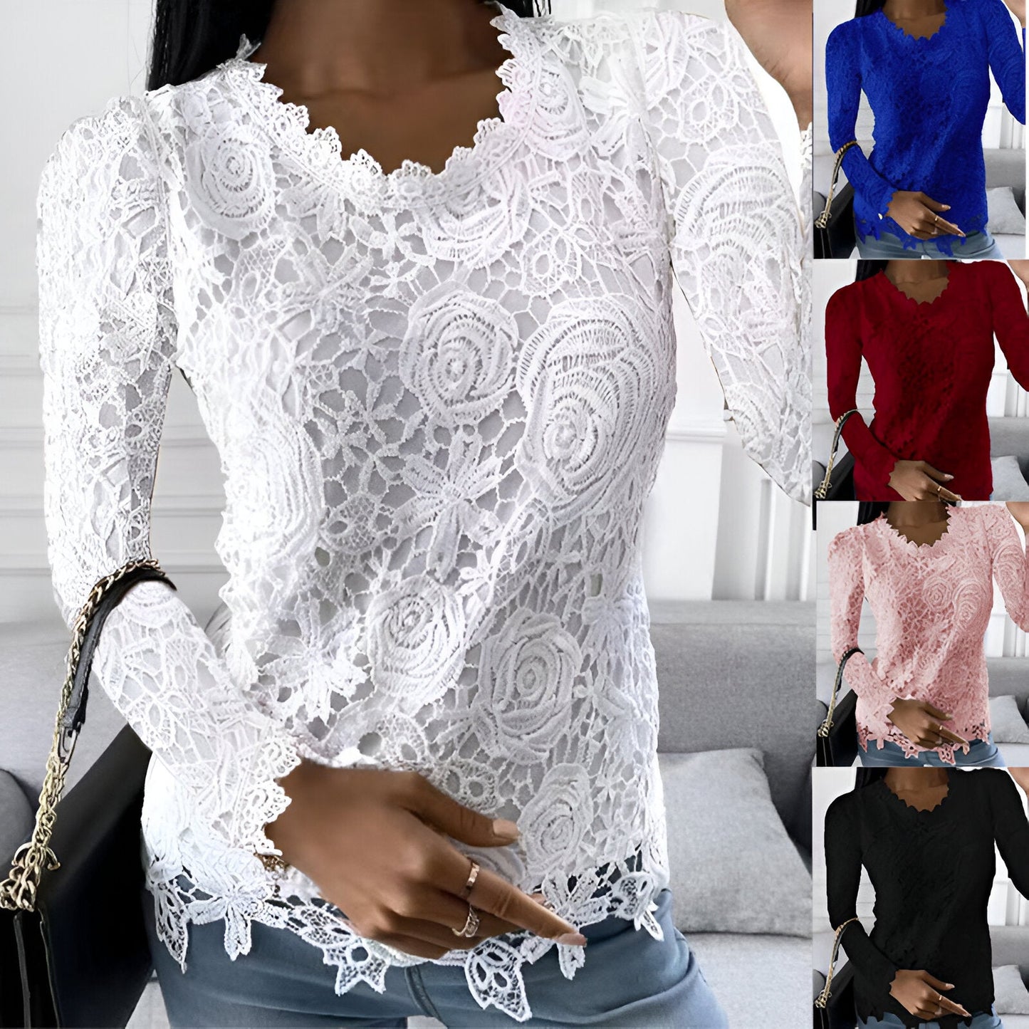 Clarisse | Lace Blouse with Long Sleeves