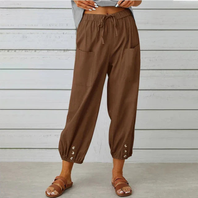 daisy | high waist relaxed pants brown