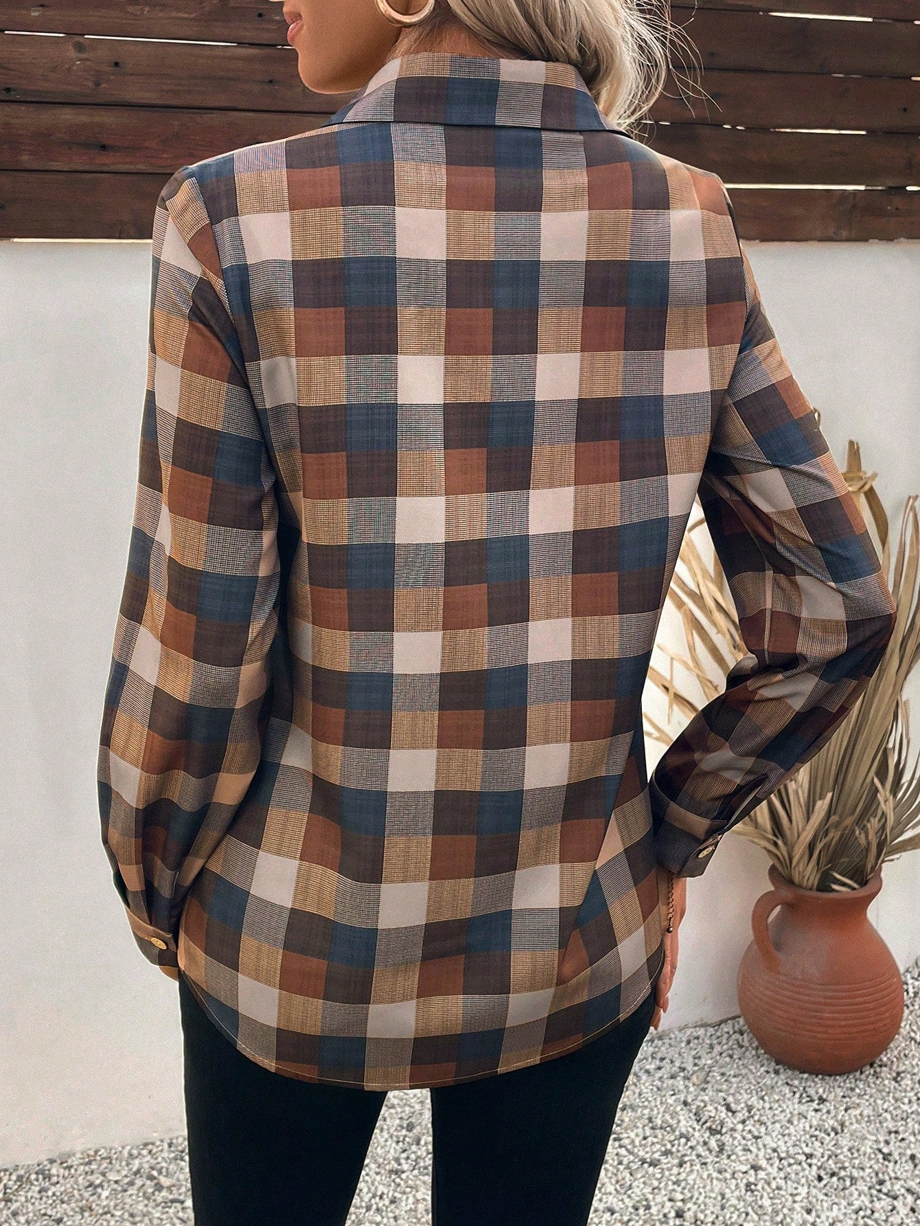 Women's Checkered Shirt with Long Sleeve