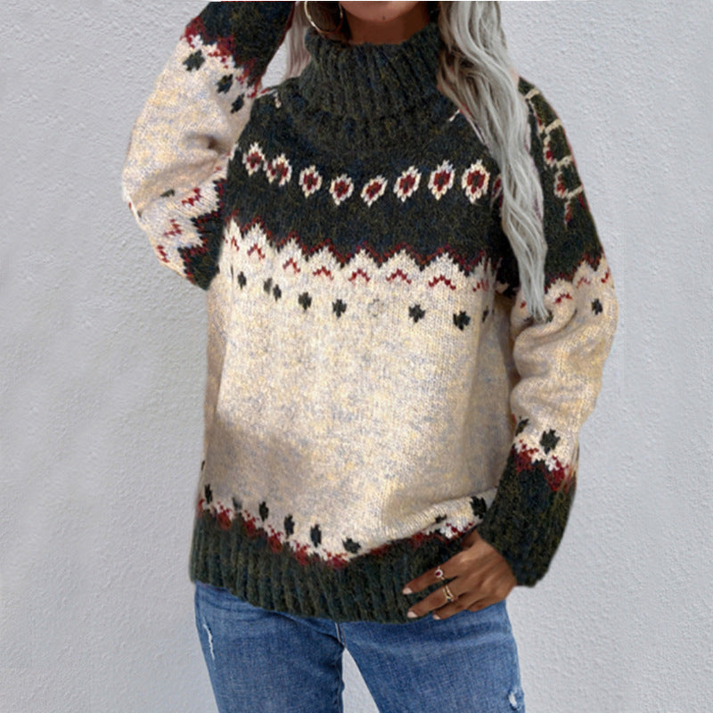 Women's Fair Isle Jumper in Thick Knit for Cosy Winter Warmth