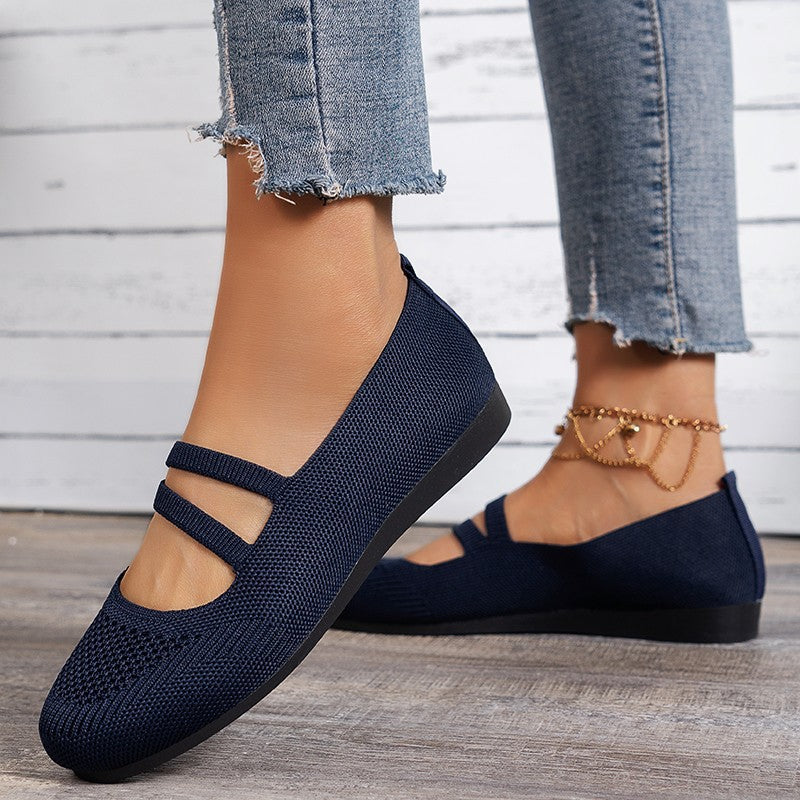 Women's Mesh Flats with Breathable Upper Material