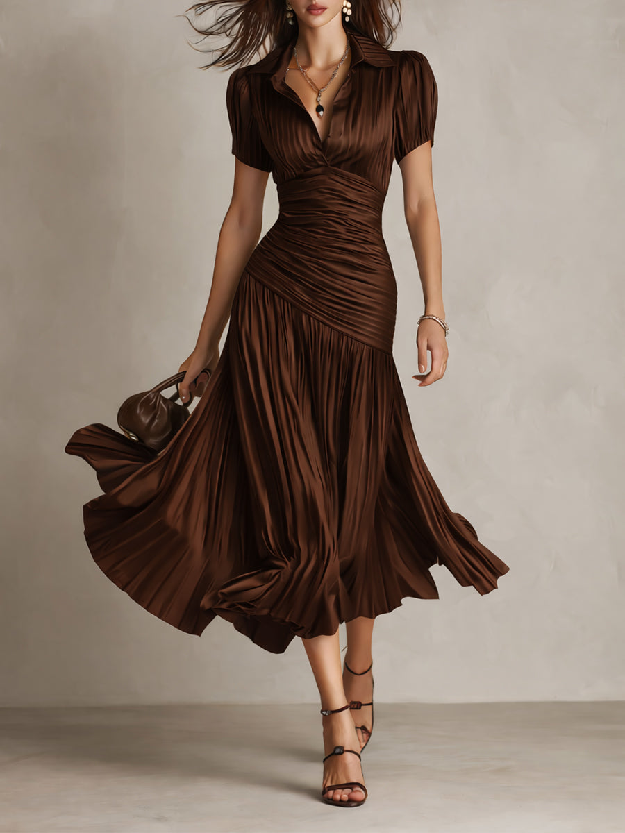 Women's Midi Dress with Retro Stripes