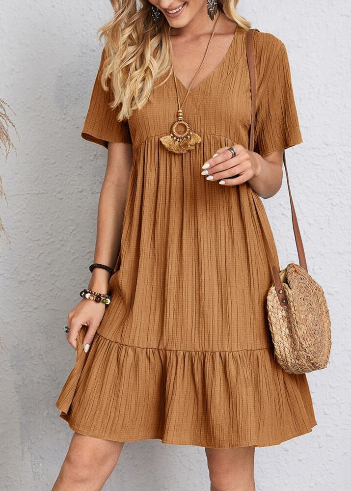 Women's Summer Dress with Figure-Flattering Cut and V-Neck