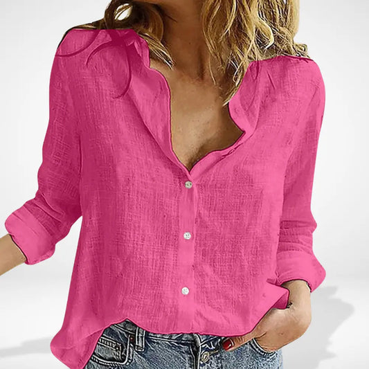 Women's Tunic with Split Collar for Everyday Elegance