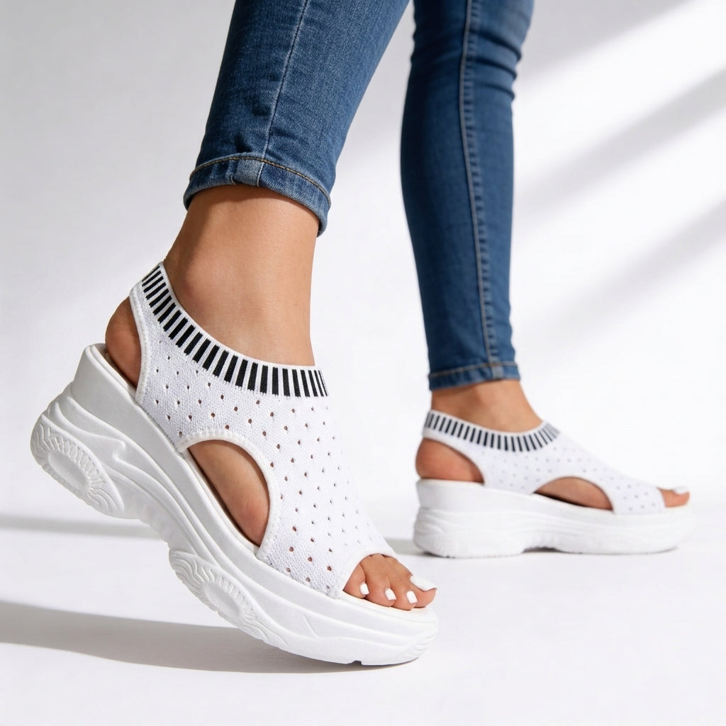 Women's Wedge Sandals with Stretch-Knit Upper