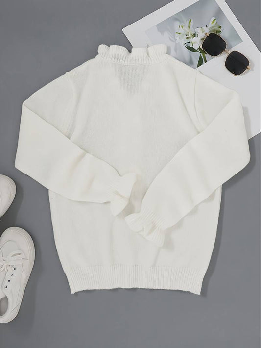 Darcey | Ruffle Blouse with Decorative Buttons