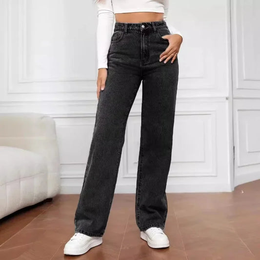 daisy | high waist wide leg jeans dark gray