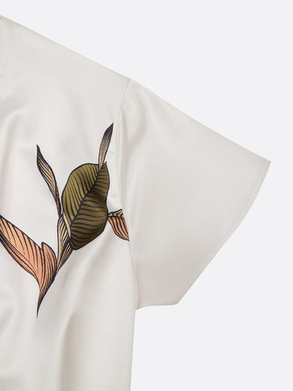 daisy | leaf print wrap dress