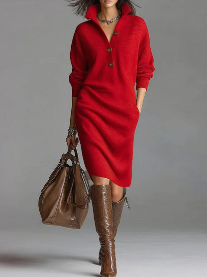 Rebecca | Midi Dress with Button Detail