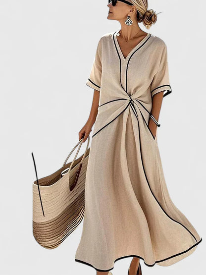 rosalind | v-neck tie waist midi dress