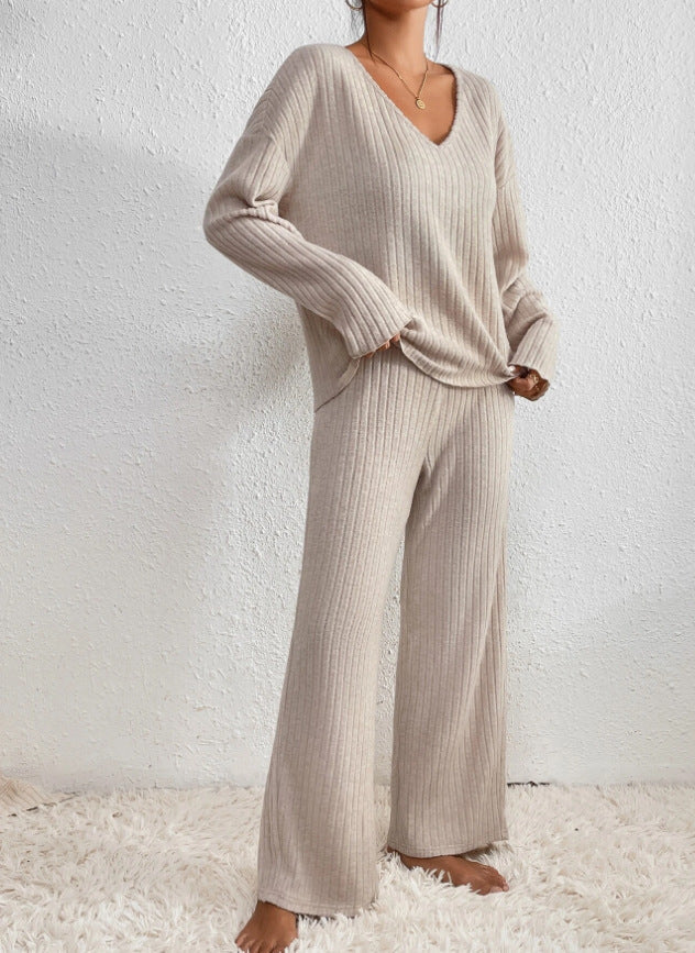 elodie | v-neck ribbed knit set