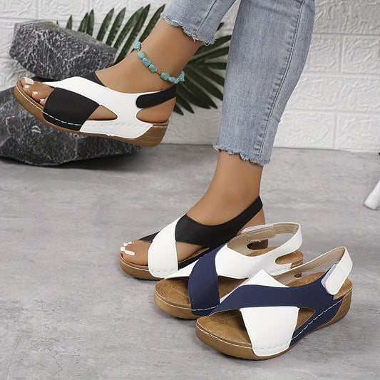 daisy | color block flat sandal