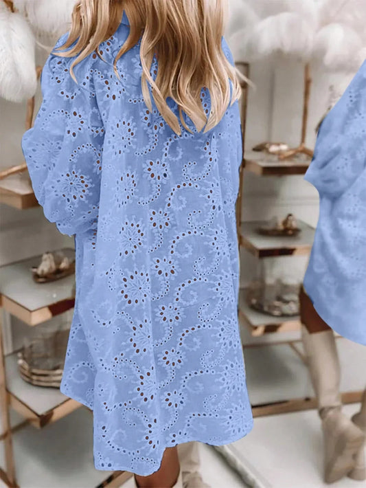 ethereal | embroidered summer blouse with button-front closure