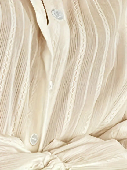 giorna | refined textured blouse with lace details