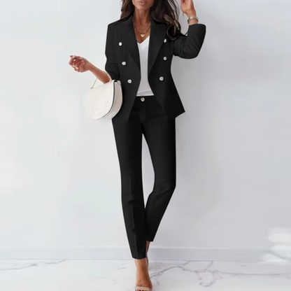 daisy | double-breasted blazer & trouser set black