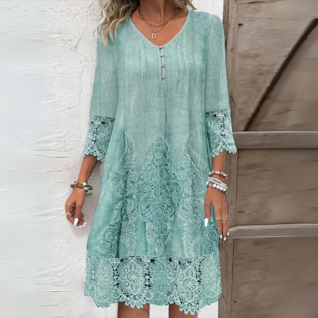 Poppy | Cotton Summer Dress with V-Neck