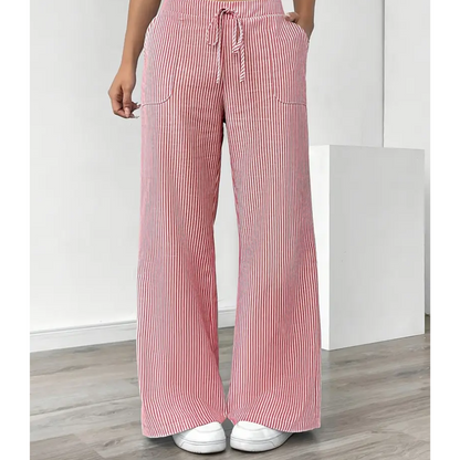 daisy | striped relaxed pant with pockets pink