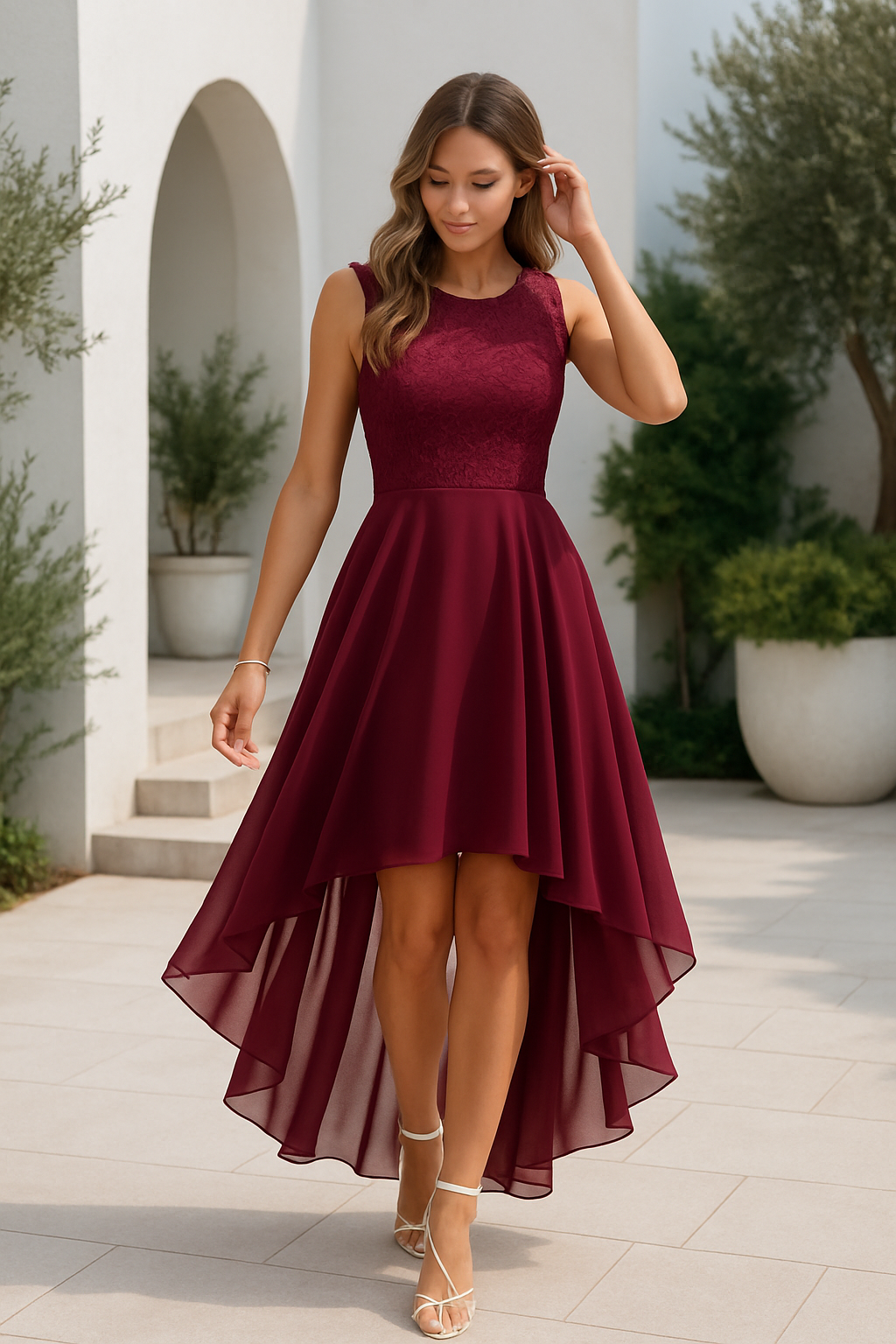 auresta | high-low wedding guest dress