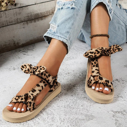 daisy | leopard print flat sandals