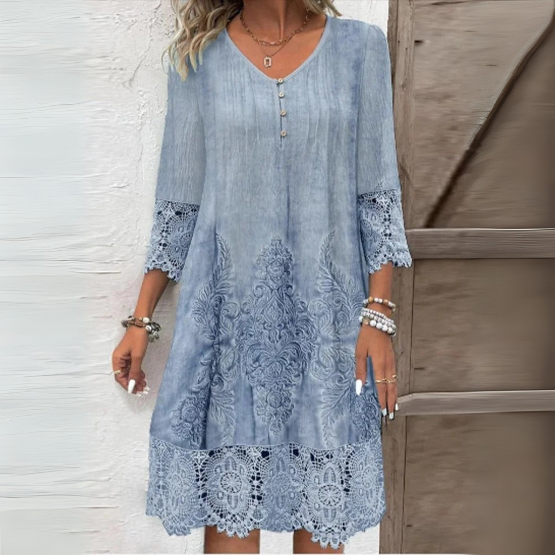 Poppy | Cotton Summer Dress with V-Neck