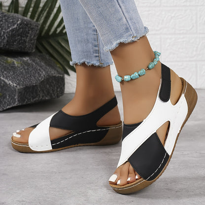 daisy | color block flat sandal