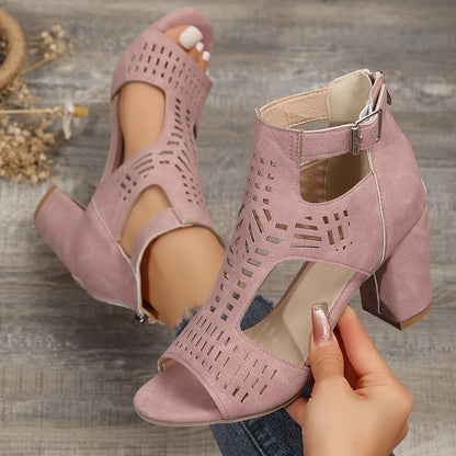 daisy | block heel sandal pink