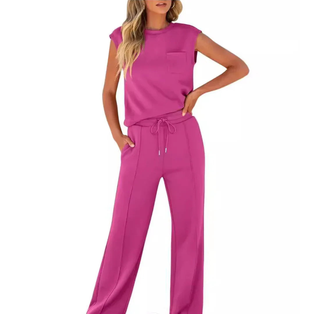 freya | oversized casual co-ord set rose red