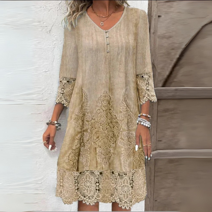 Poppy | Cotton Summer Dress with V-Neck