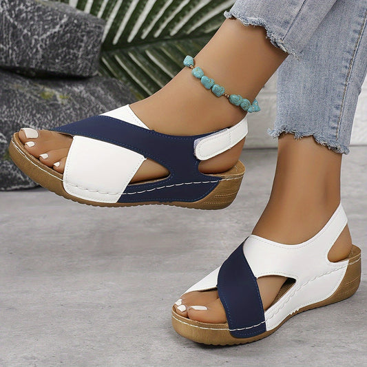 daisy | color block flat sandal