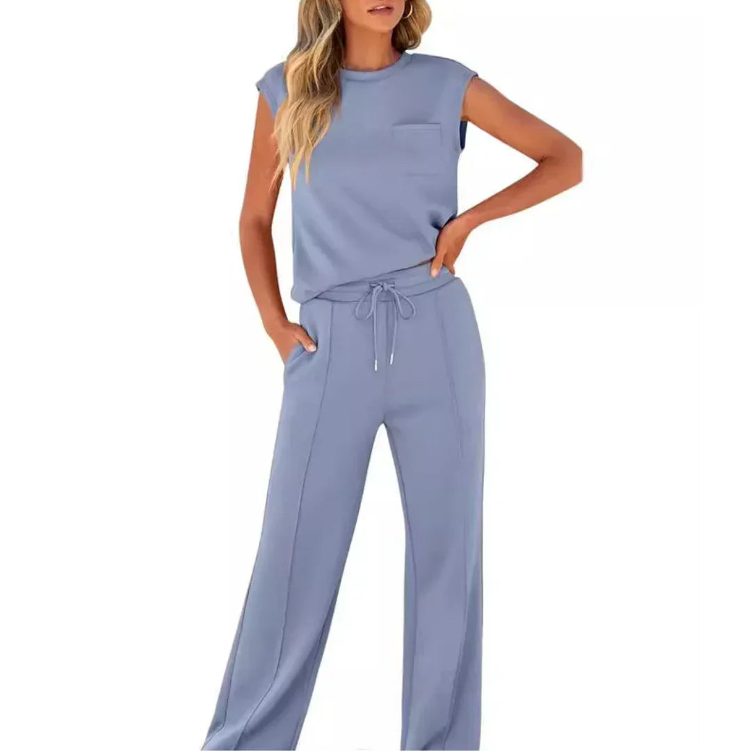 freya | oversized casual co-ord set ocean blue