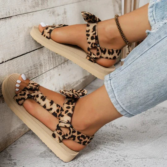 daisy | leopard print flat sandals