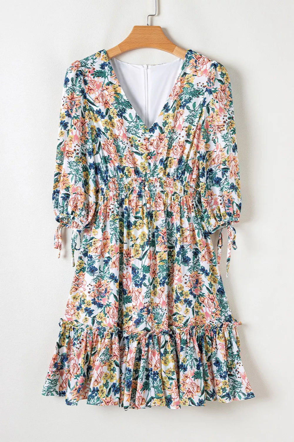 Penny | Floral Print Ruffle Hem Mini Dress