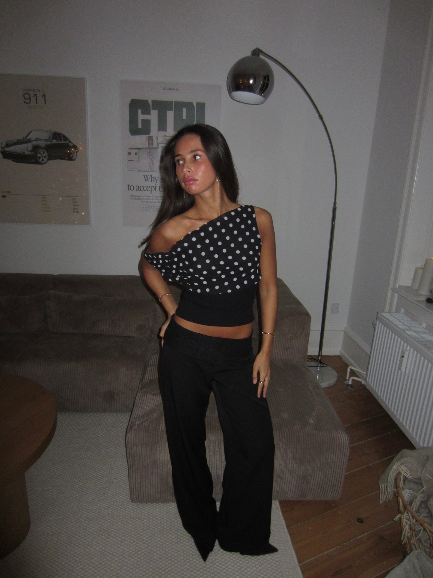 Lina | Polka Dot Top with Adjustable Tie Back