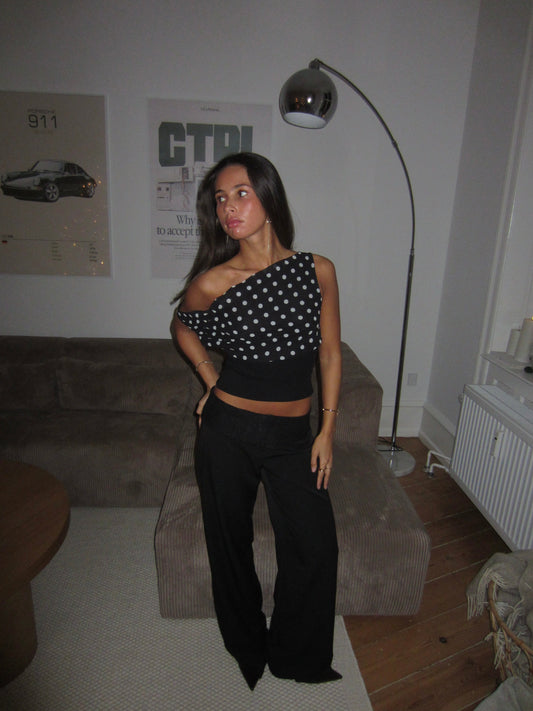 Lina | Polka Dot Top with Adjustable Tie Back