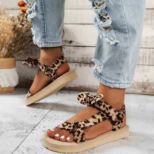 daisy | leopard print flat sandals