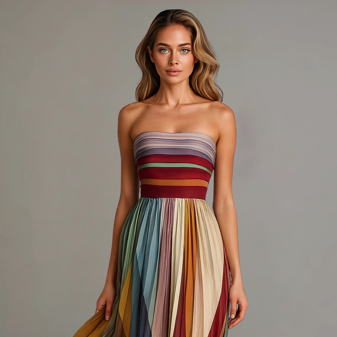 daisy | pleated jewel tone maxi dress