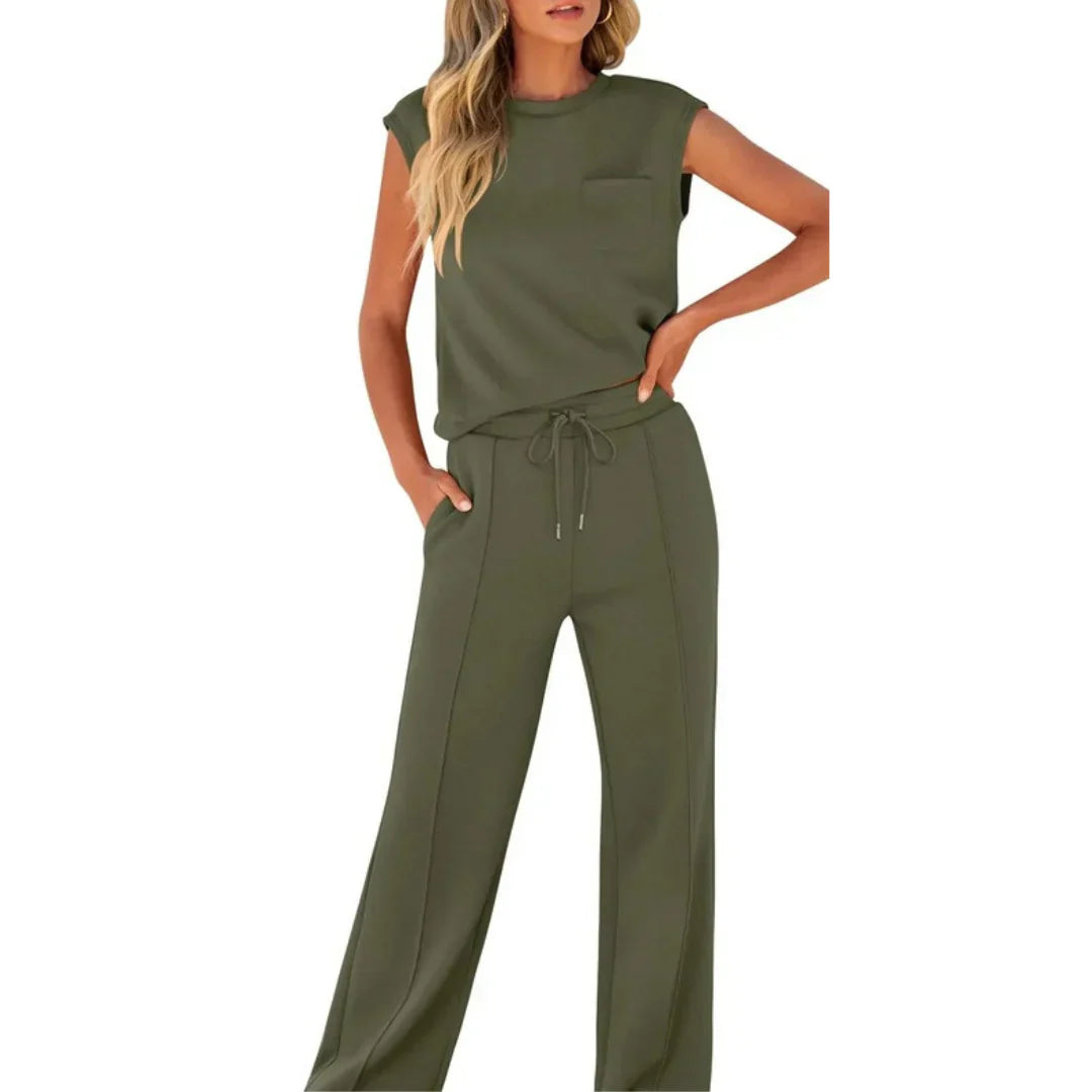 freya | oversized casual co-ord set olive green