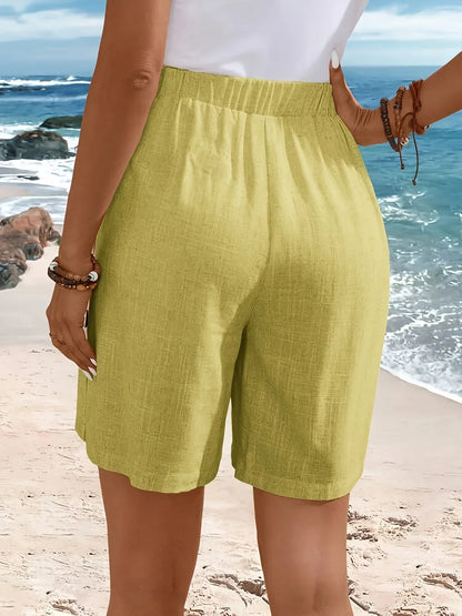 daisy | mid-thigh shorts with side buttons