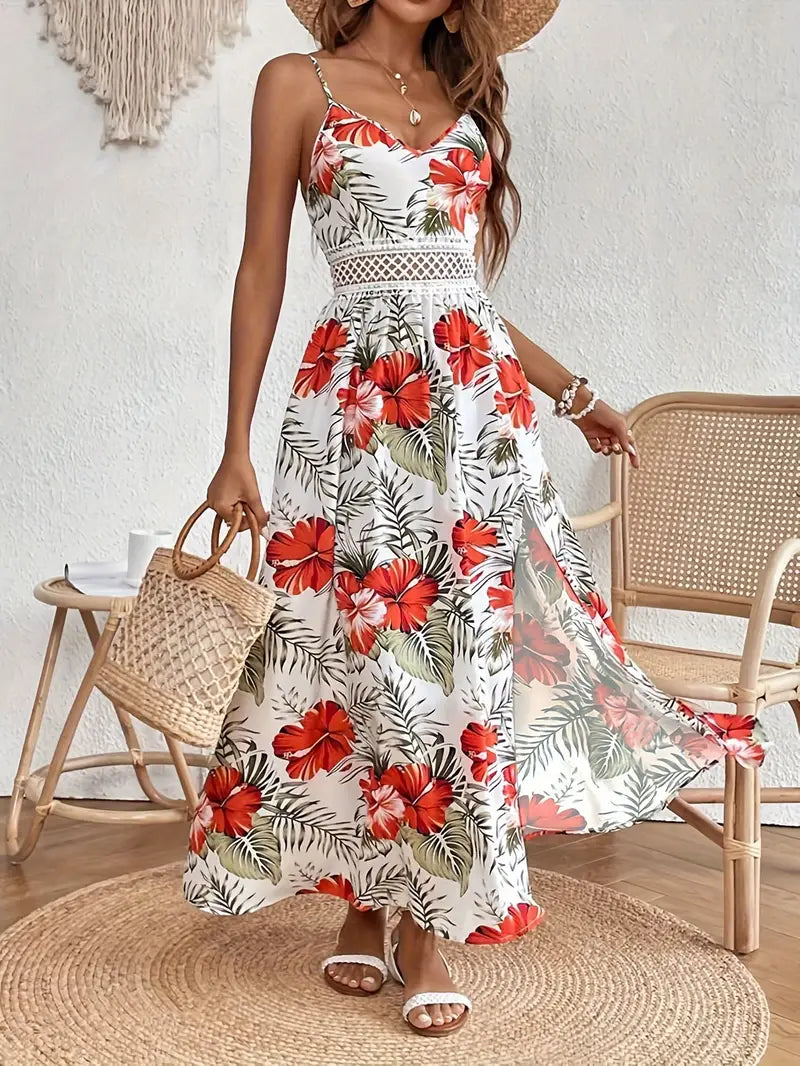 daisy | floral midi dress for summer weddings red
