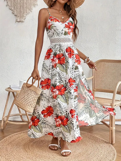 daisy | floral midi dress for summer weddings red