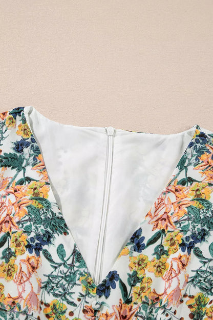 Penny | Floral Print Ruffle Hem Mini Dress