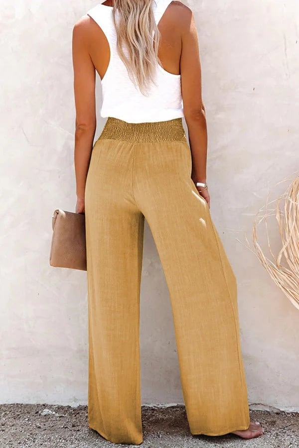 daisy | high-waisted smocked trousers
