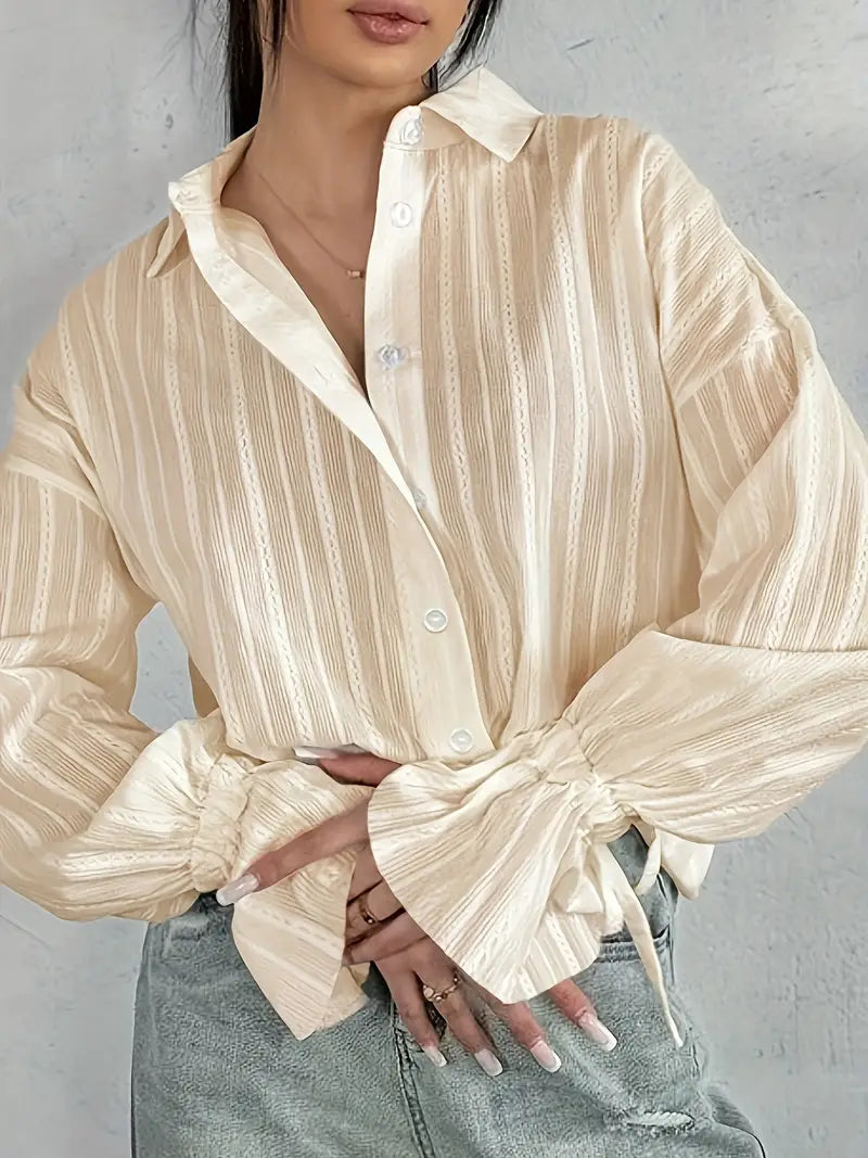 giorna | refined textured blouse with lace details